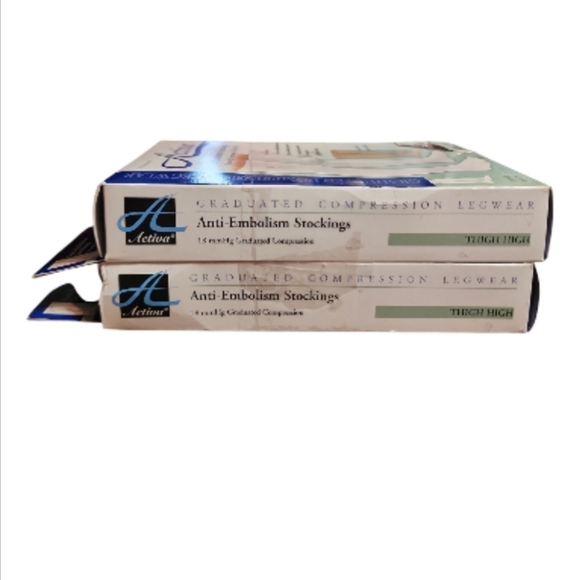 Activa Anti-Embolism 18 mmHg Compression Thigh High Stockings Beige Large 1 Pair - Picture 4 of 6